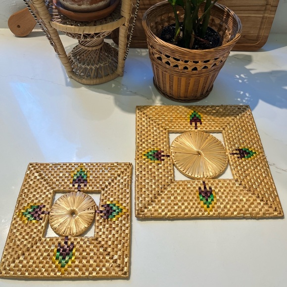 Other - Set/2 Vintage woven trivets